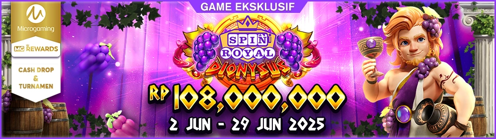 Turnamen & Cashdrop Spin Royal Dionysus